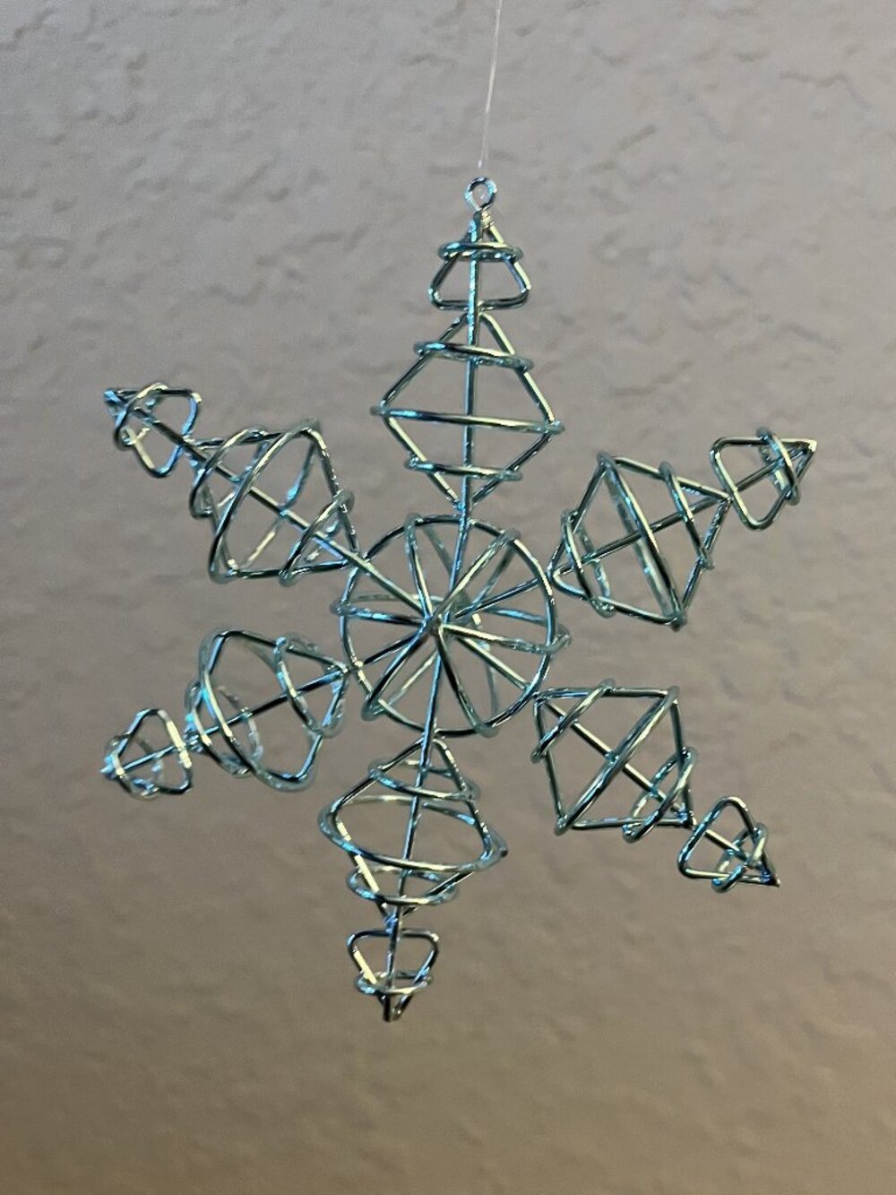 Crate & Barrel Blue Snowflake Christmas Tree Ornament